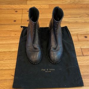 Rag & Bone black leather heeled booties size 7.5
